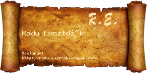 Radu Euszták névjegykártya